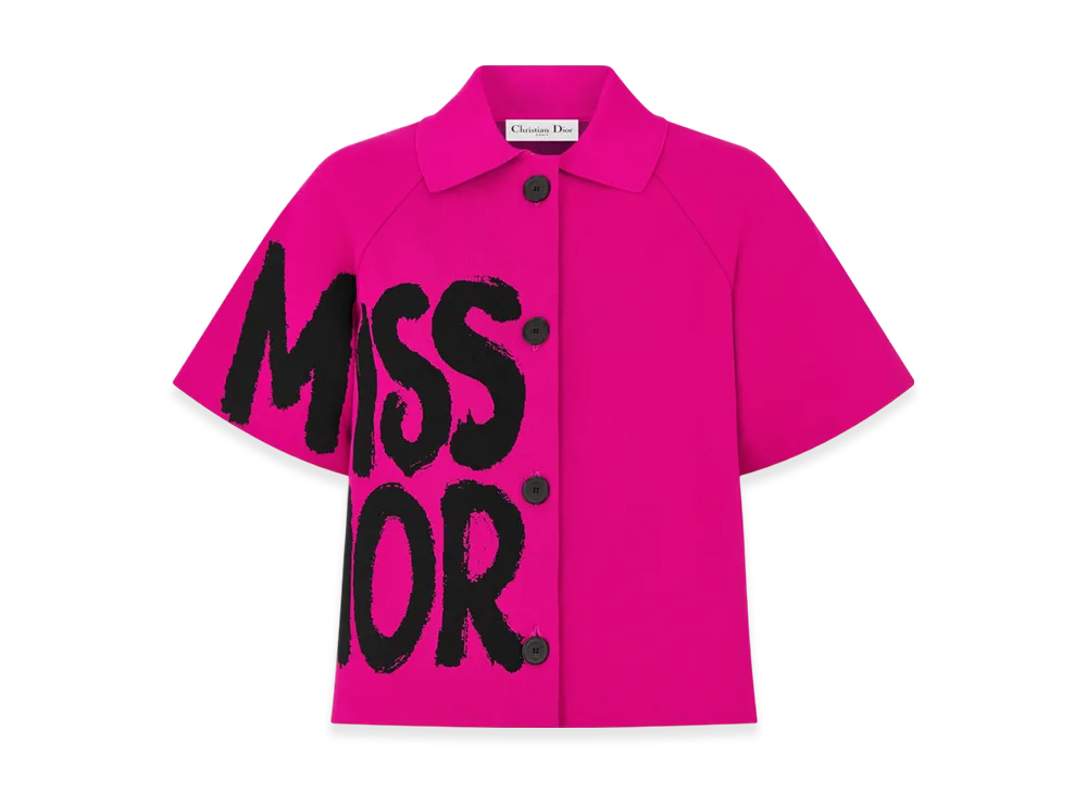 Dior Women'stechnical Knit with Miss Dior Graffiti Motif S/S Jacket "Fuchsia"