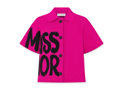 Dior Women'stechnical Knit with Miss Dior Graffiti Motif S/S Jacket "Fuchsia"