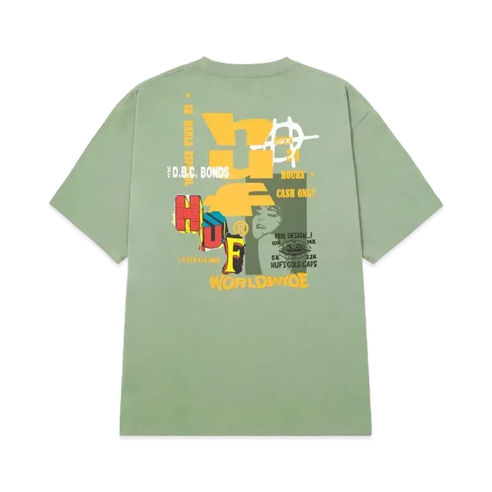 HUF Summer Splash Collection Cut And Paste Tee "Olive"