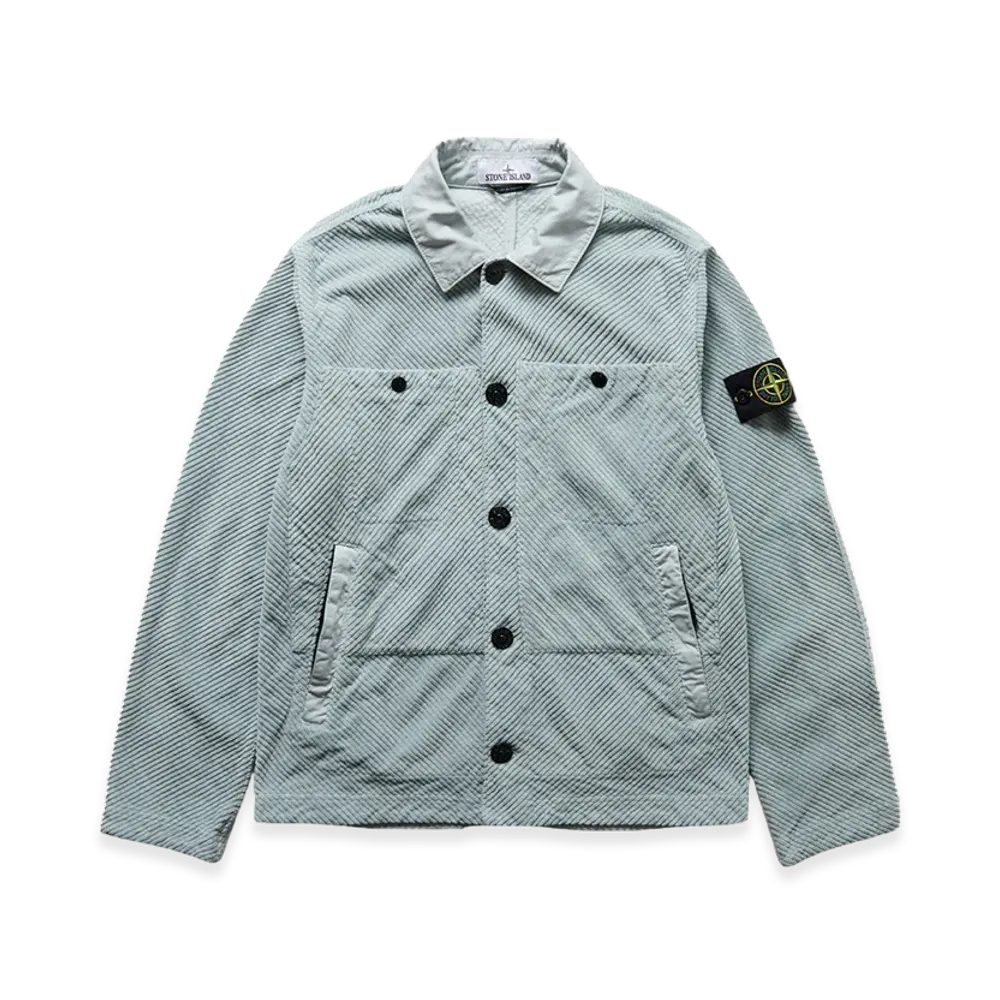 Stone Island Q0411 Corduroy 400 Light Weight Jacket - 22FW "Light Grey"
