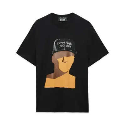 MSGM T-Shirt With Every Night You Stay Print "Black"