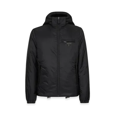 PRADA Re-Nylon Puffer Jacket With Detachable Hood "Black"