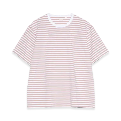 nanamica Coolmax Stripe Jersey Tee "Pink/White"