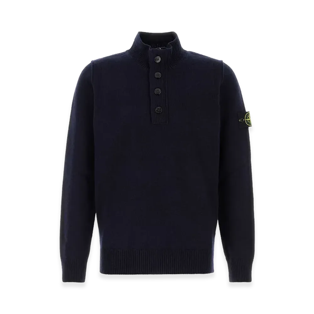 Stone Island Midnight Blue Wool Blend Sweater "Blue"
