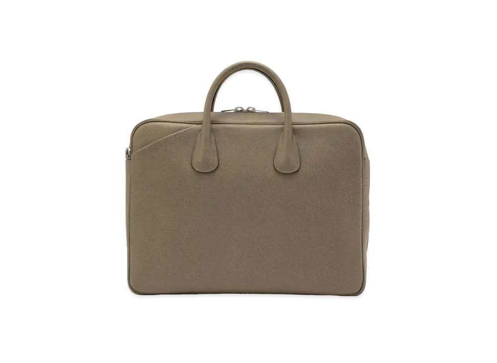 Valextra My Logo Brief Case Padlock "Oyster Gray"