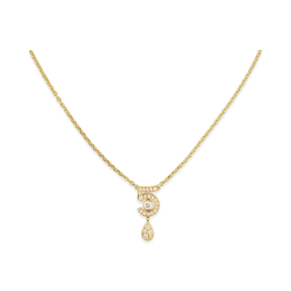 CHANEL Eternal N5 Necklace 18K Yellow Gold Diamonds