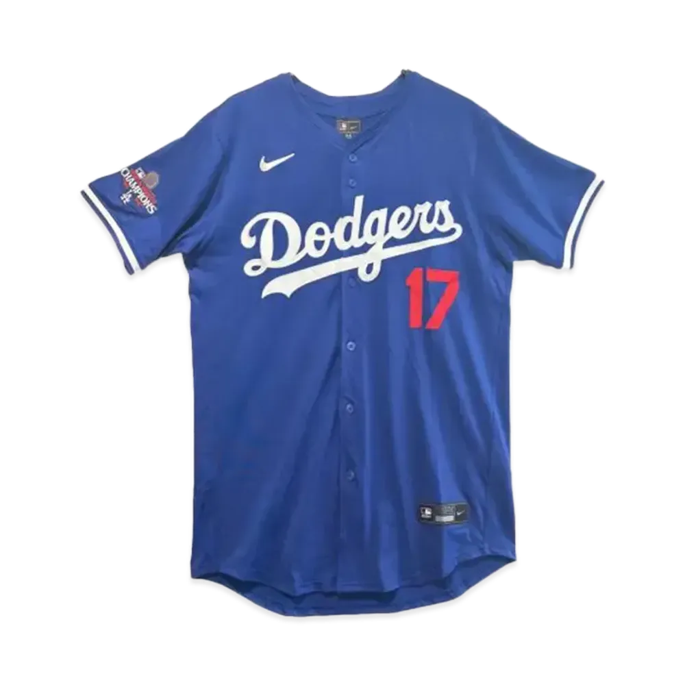 MLB Nike Dodgers Shohei Ohtani Elite Jersey Alternate 2 "Blue" (World Series Patch)
