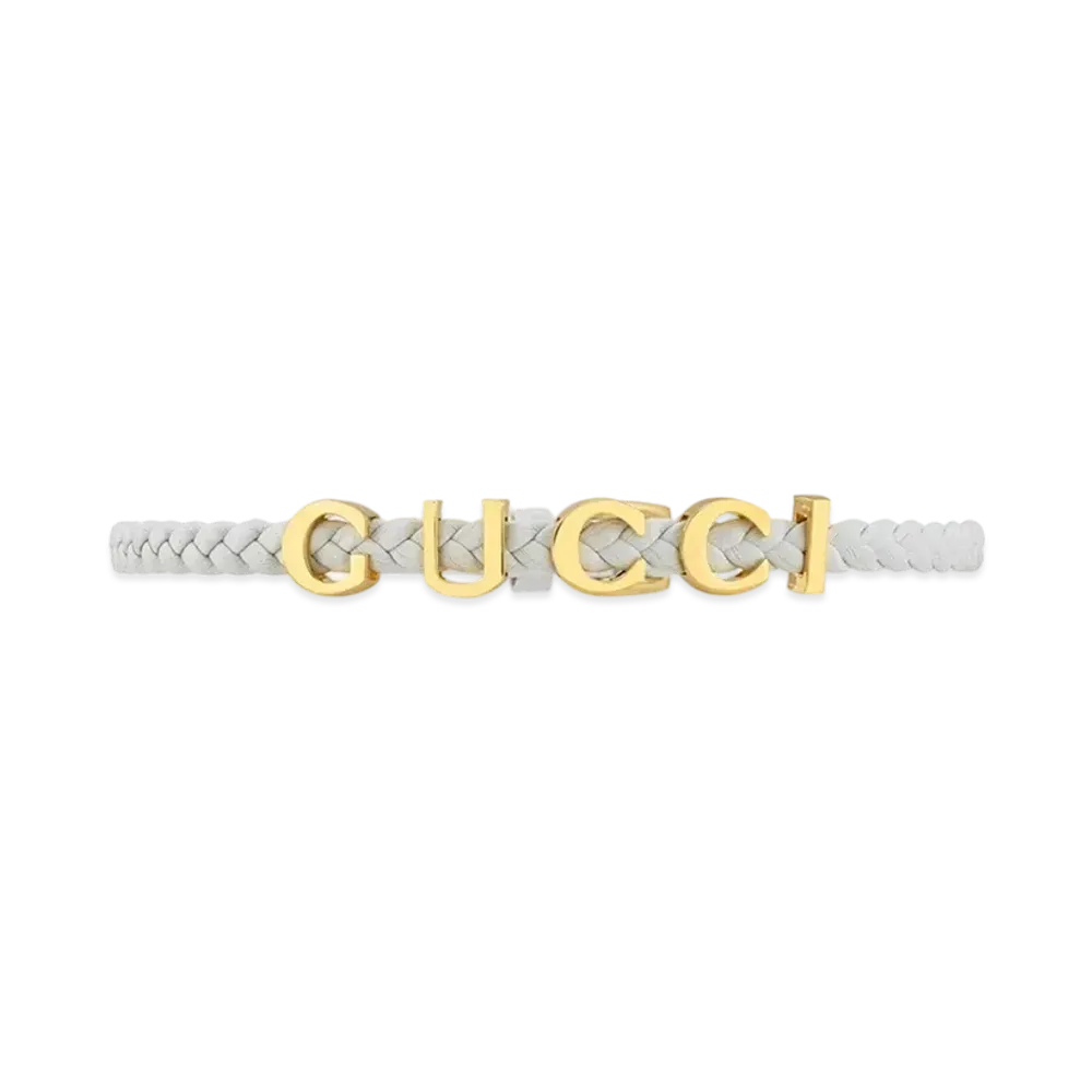 GUCCI Leather GUCCI Necklace White Leather