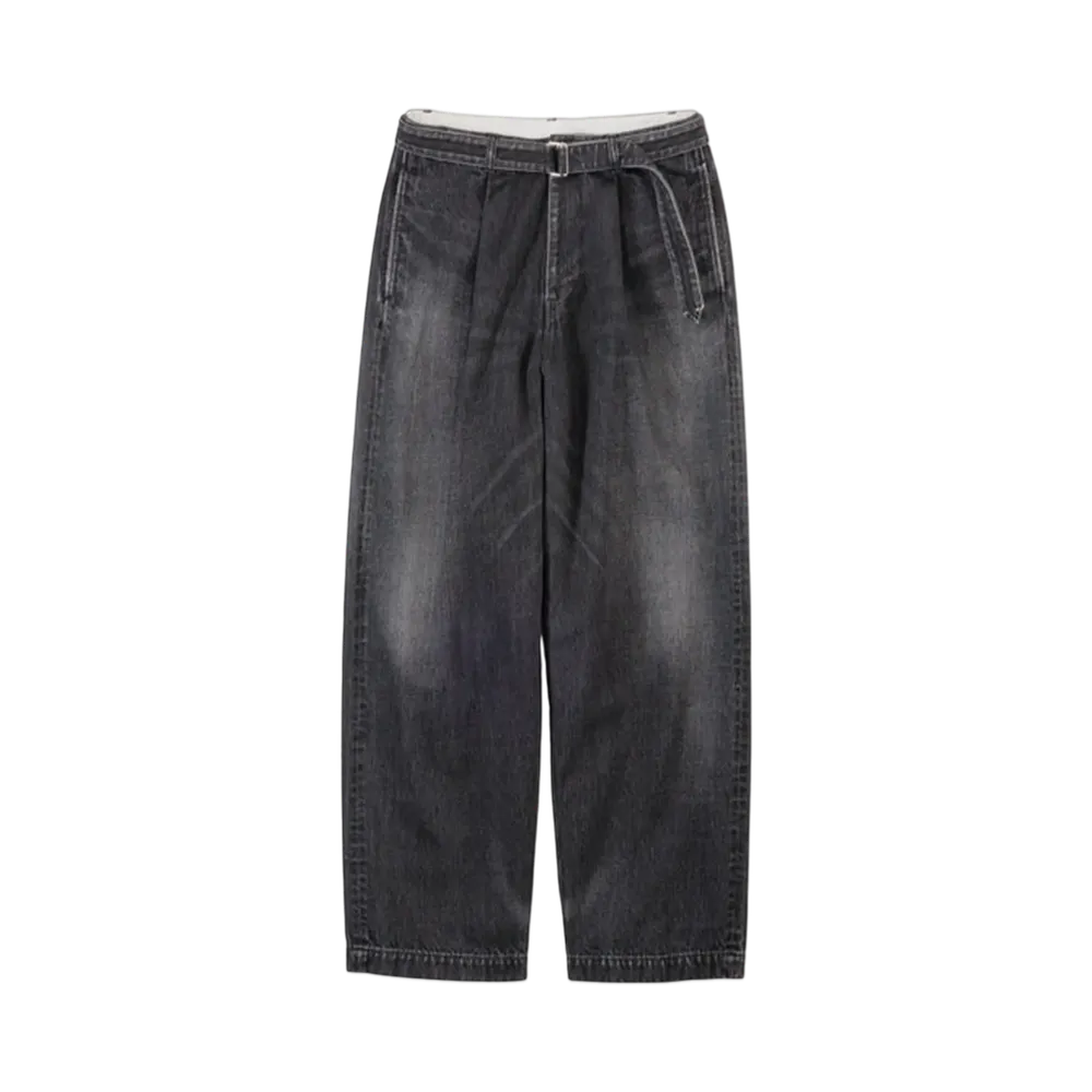 Graphpaper Selvage Denim Belted Pants -Dark Fade- "Black"