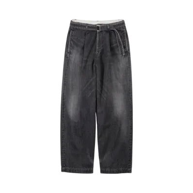 Graphpaper Selvage Denim Belted Pants -Dark Fade- "Black"