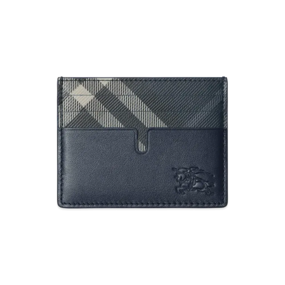 Burberry Tall Pop Check Card Case "Midnight Blue"