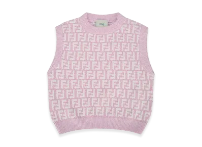 FENDI Kids FF Viscose Knit Vest "Pink"