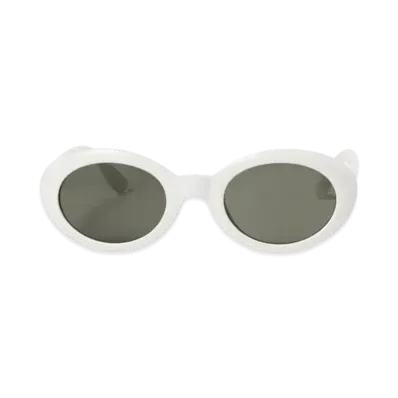 BEAMS Ken Oval Sunglasses "White"