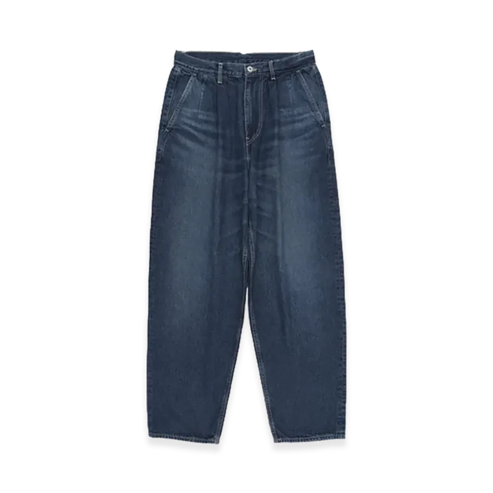 Graphpaper minus Recycled Cotton Denim Two Tuck Tapered Pants "Dark Fade"