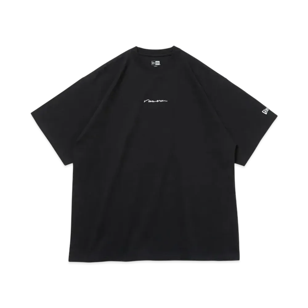 NEW ERA Short Sleeve Oversized Cotton T-shirt Handwritten Logo "Black"