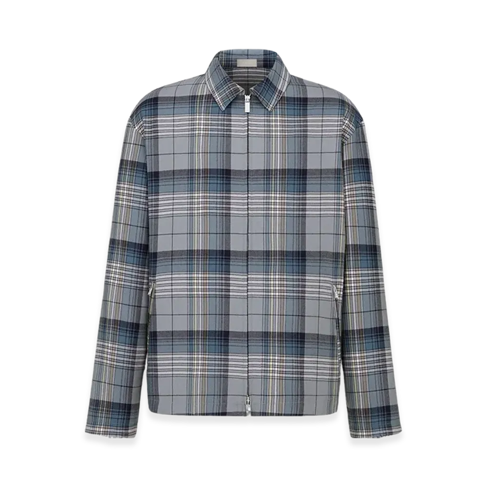 Dior Check Zipped Shirt "Gray"