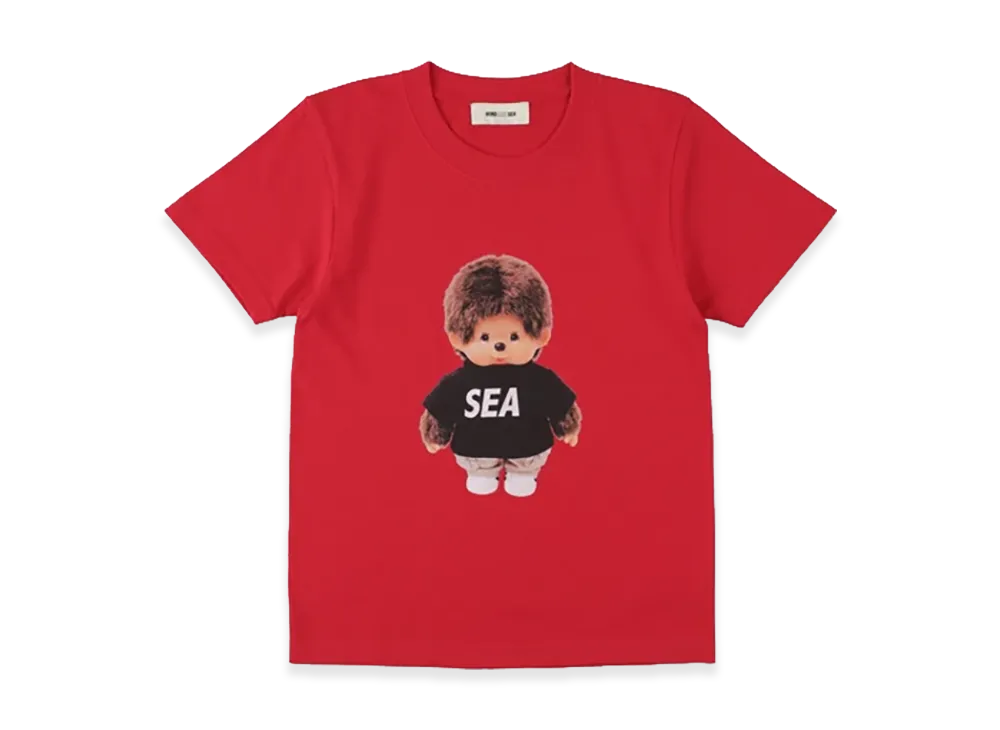 WIND AND SEA x Monchhichi Kids Doll Tee "Red"