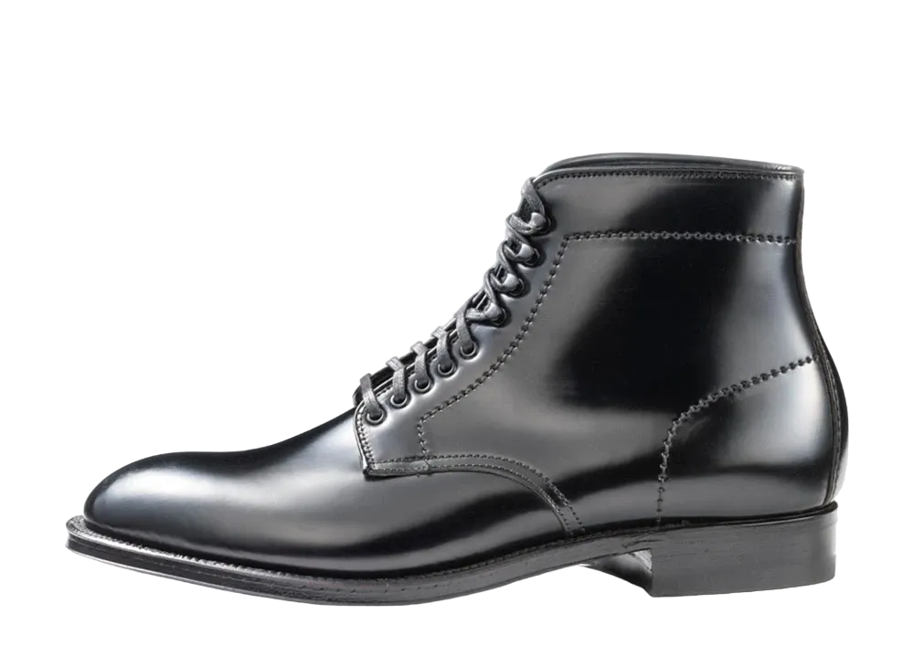 ALDEN 6"Plain Toe Boot Modified Shell Cordovan "Black" 4562H D Single Leather Sole