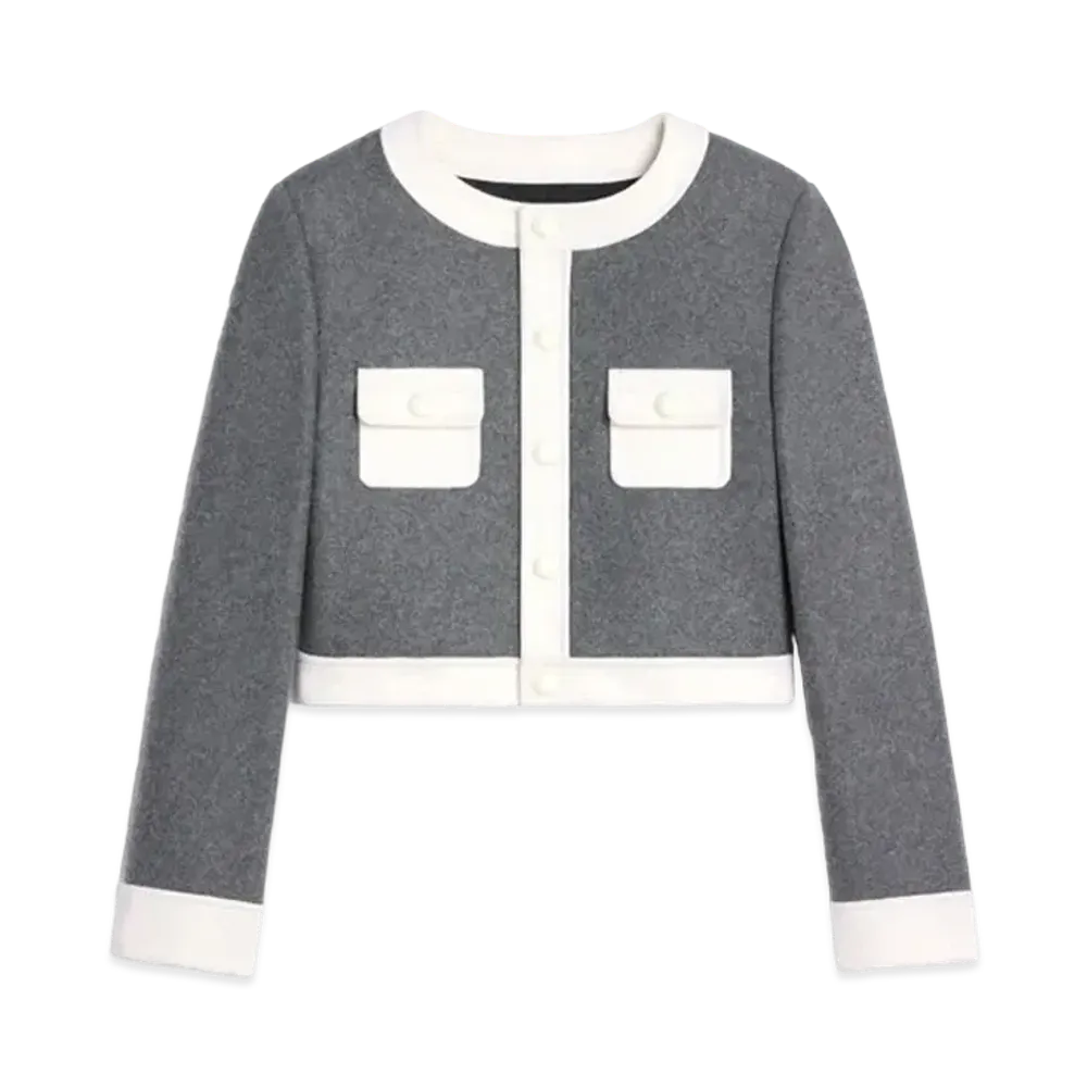 CELINE Brompton Jacket In Wool Cloth "Medium Gray"