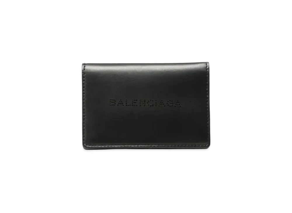 BALENCIAGA Leather Card Holder "Navy"