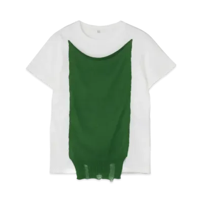 Yohji Yamamoto Y's COTTON PLAIN STITCH KNIT SHORT SLEEVE SHIRT "Green"