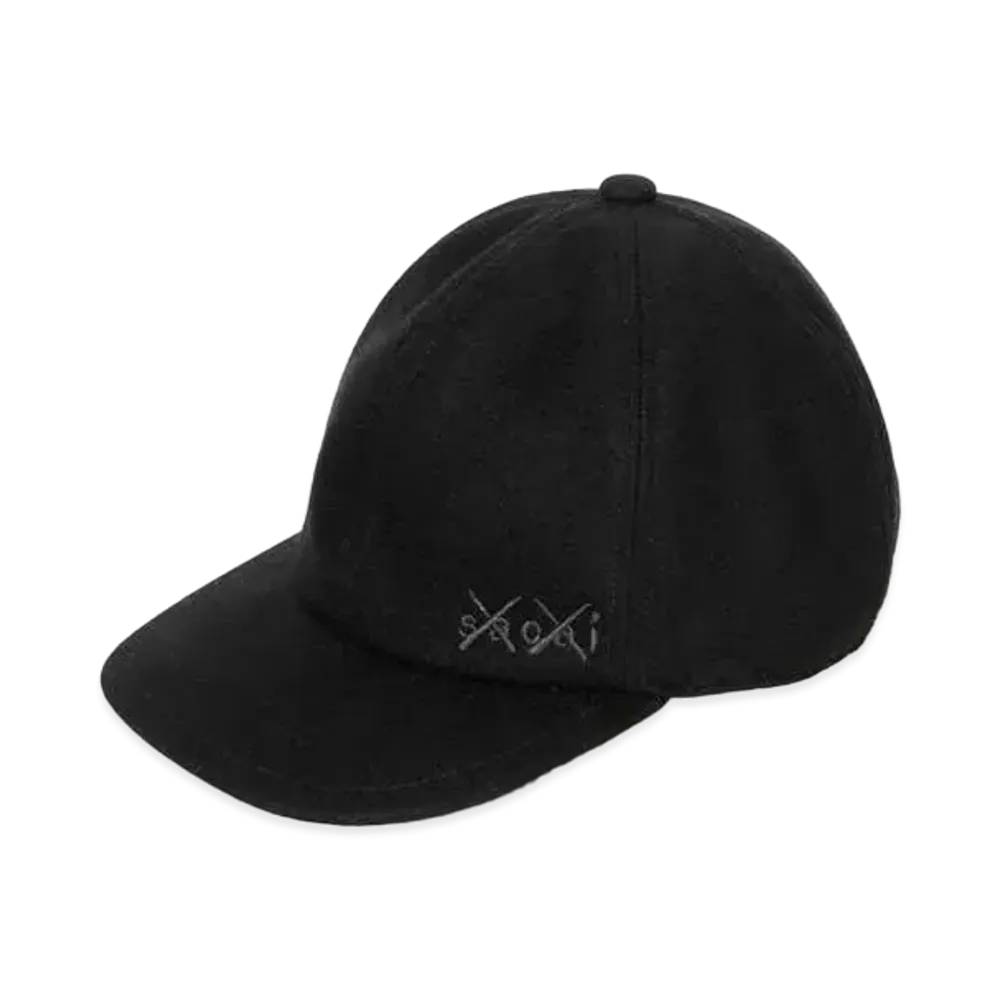 sacai KAWS Melton Cap "Black"