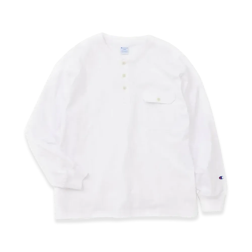Champion x JOURNAL STANDARD for JS Long Sleeve Henley Neck "White"