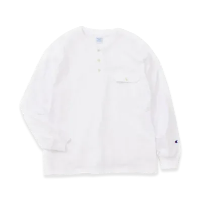 Champion x JOURNAL STANDARD for JS Long Sleeve Henley Neck "White"