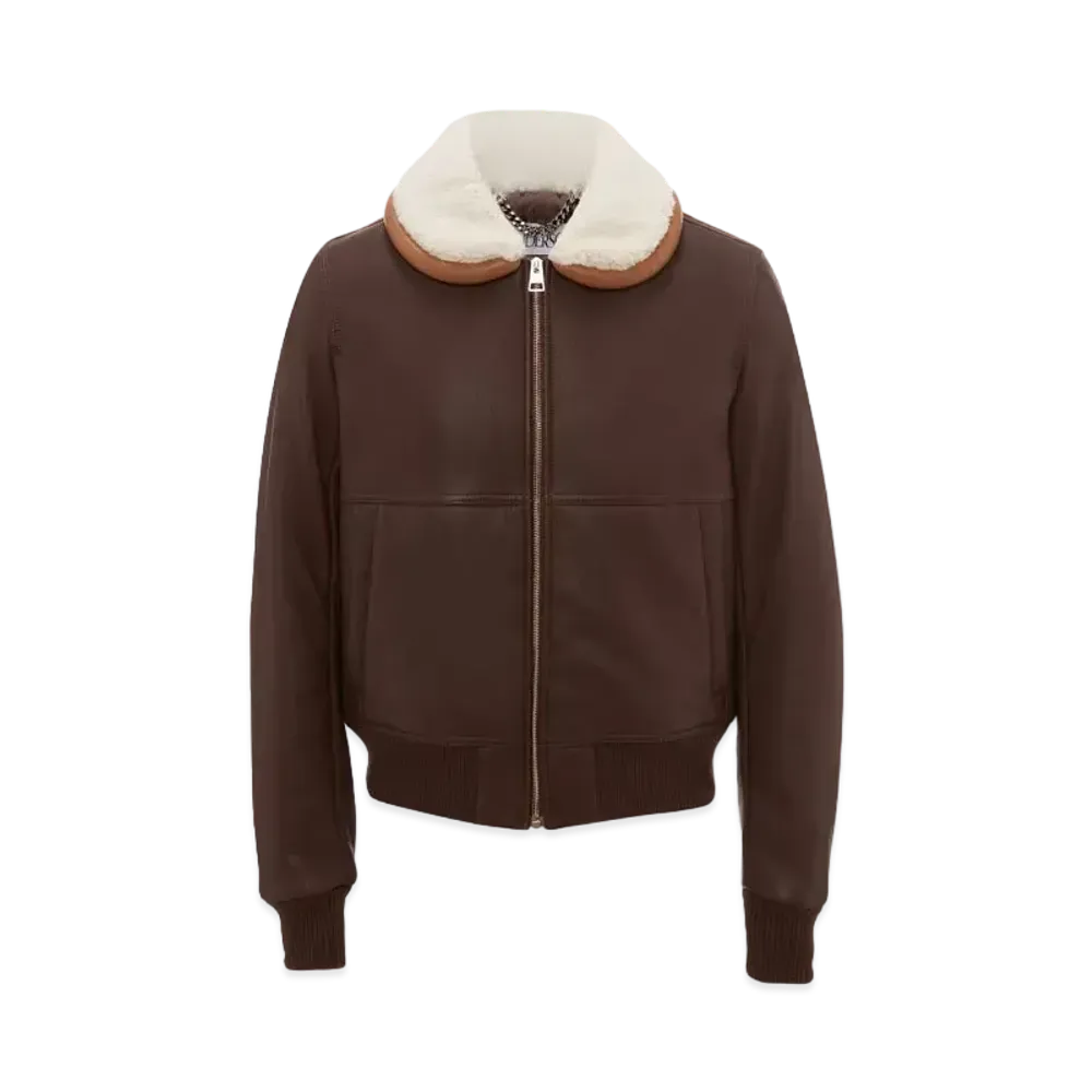JW ANDERSON Bumper-Tube Leather Blouson Jacket "Brown"
