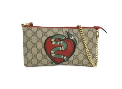 GUCCI GG Supreme Kingsnake Pouch "Red"