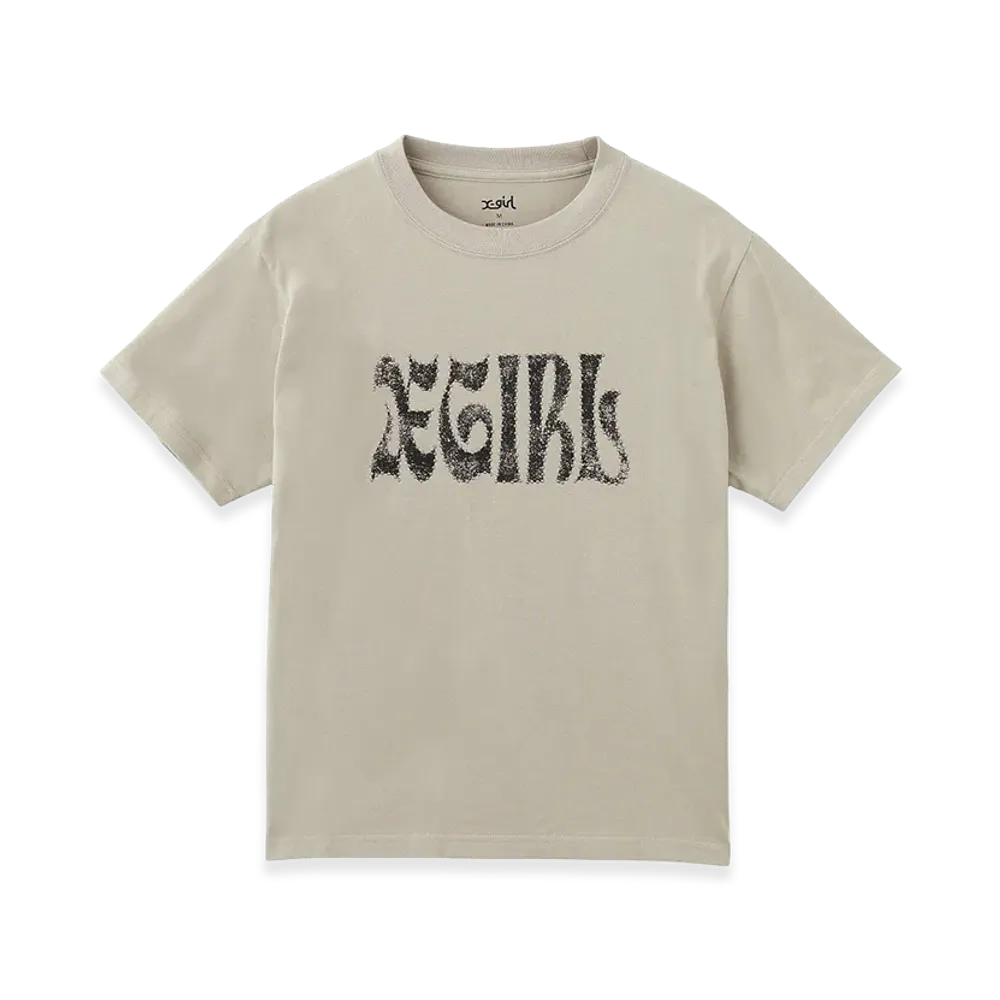 X-Girl Women's Studded Logo S/S Tee "Beige"