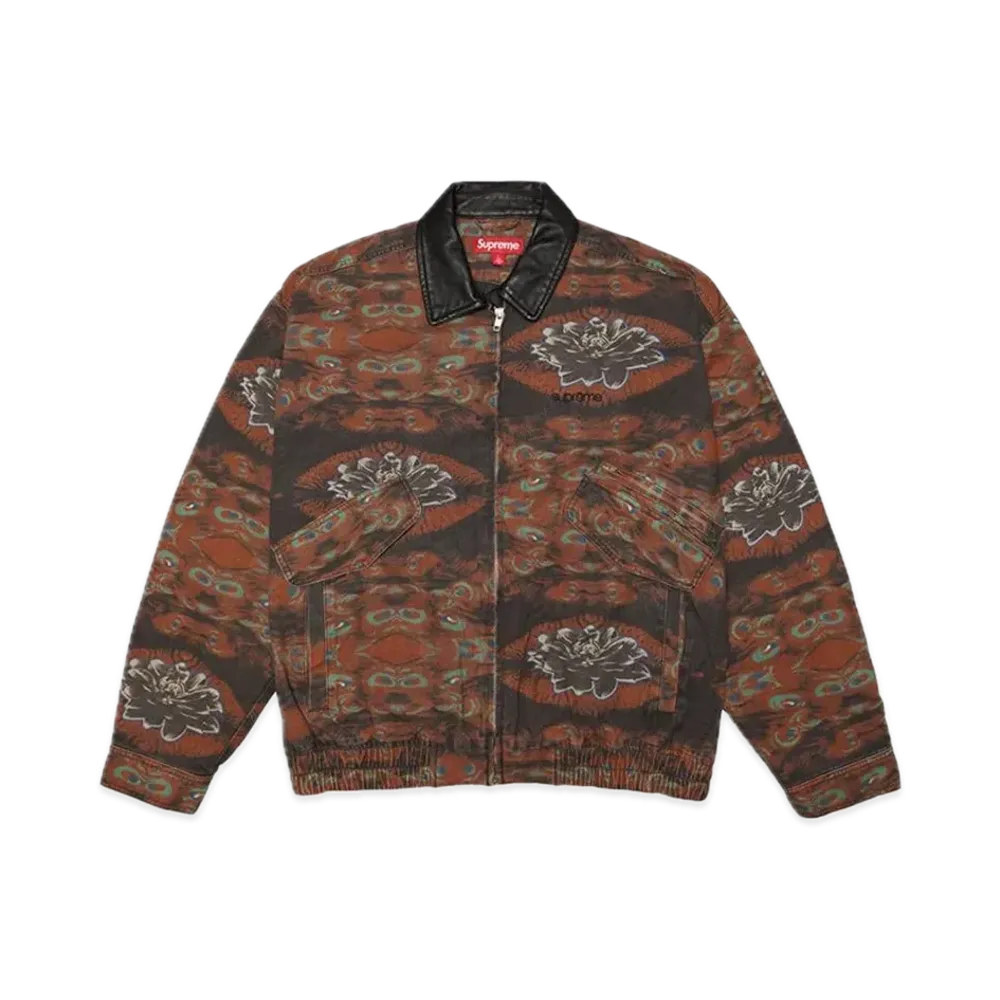 Supreme Leather Collar Utility Jacket "Peacock"