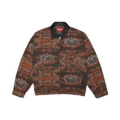 Supreme Leather Collar Utility Jacket "Peacock"