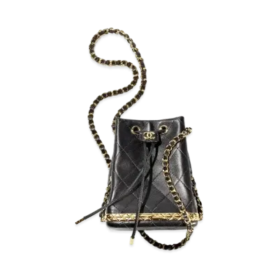 CHANEL Small Bucket Bag Lambskin "Black"