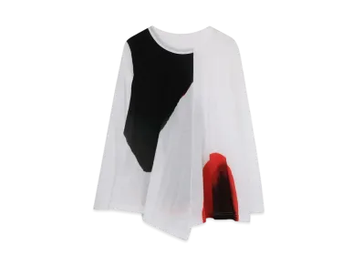 Yohji Yamamoto Y's RUN P PLAIN STICH FLARE LONG SLEEVE T "Red"