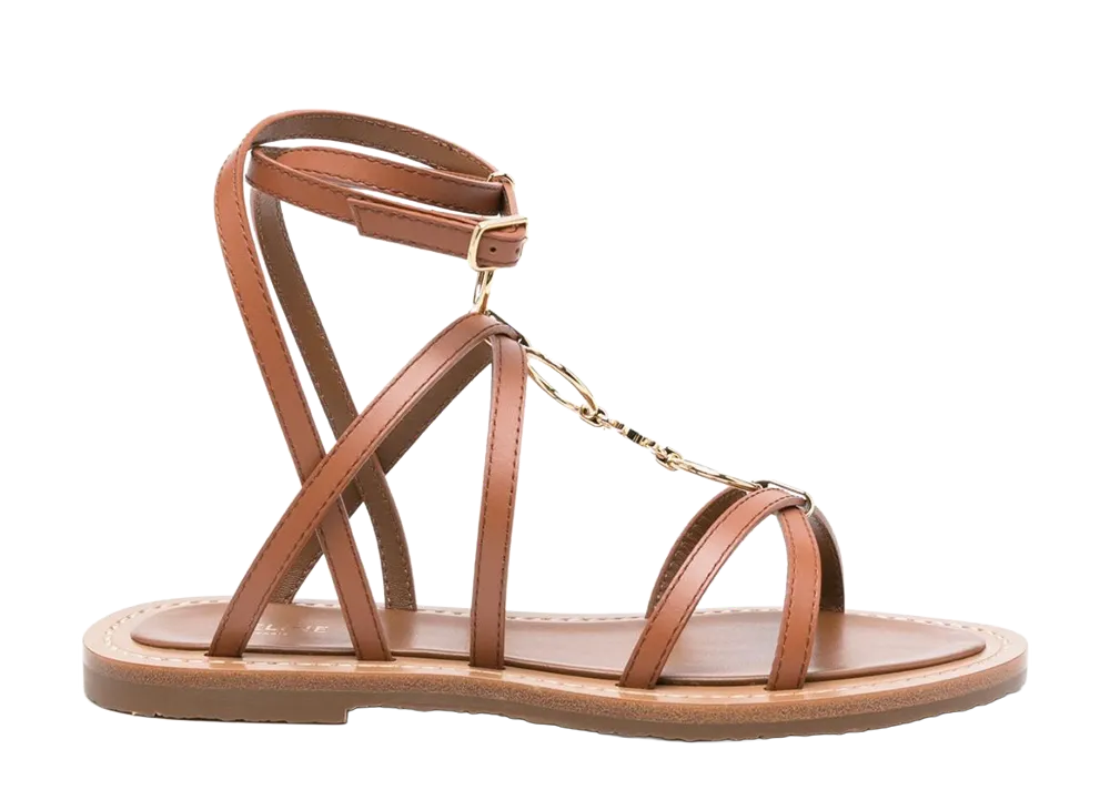 CELINE Women's Leather Sandals "Brown"