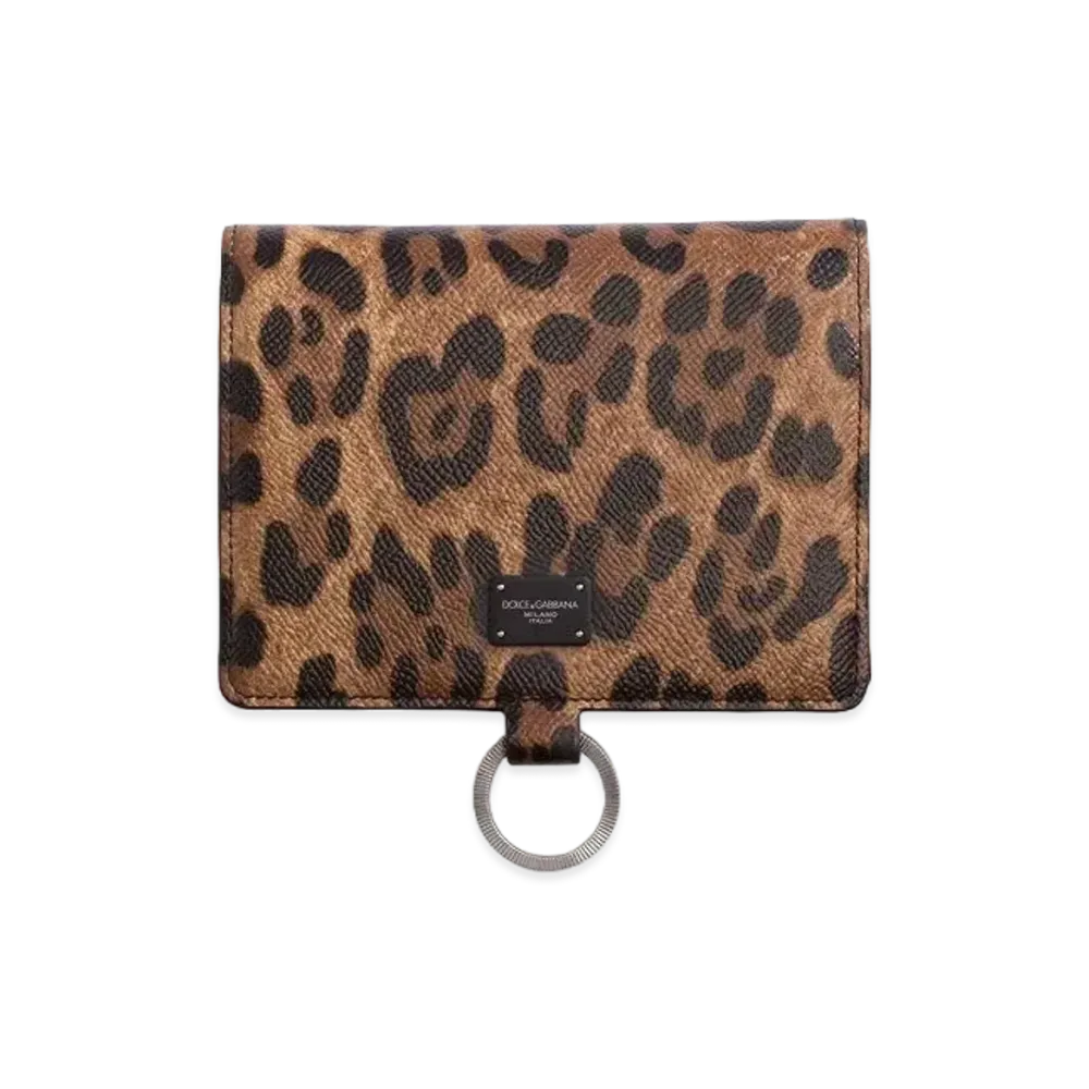 Dolce&Gabbana Large Cross Body Wallet Dauphine Calfskin Leo Pad Print "Multicolor"