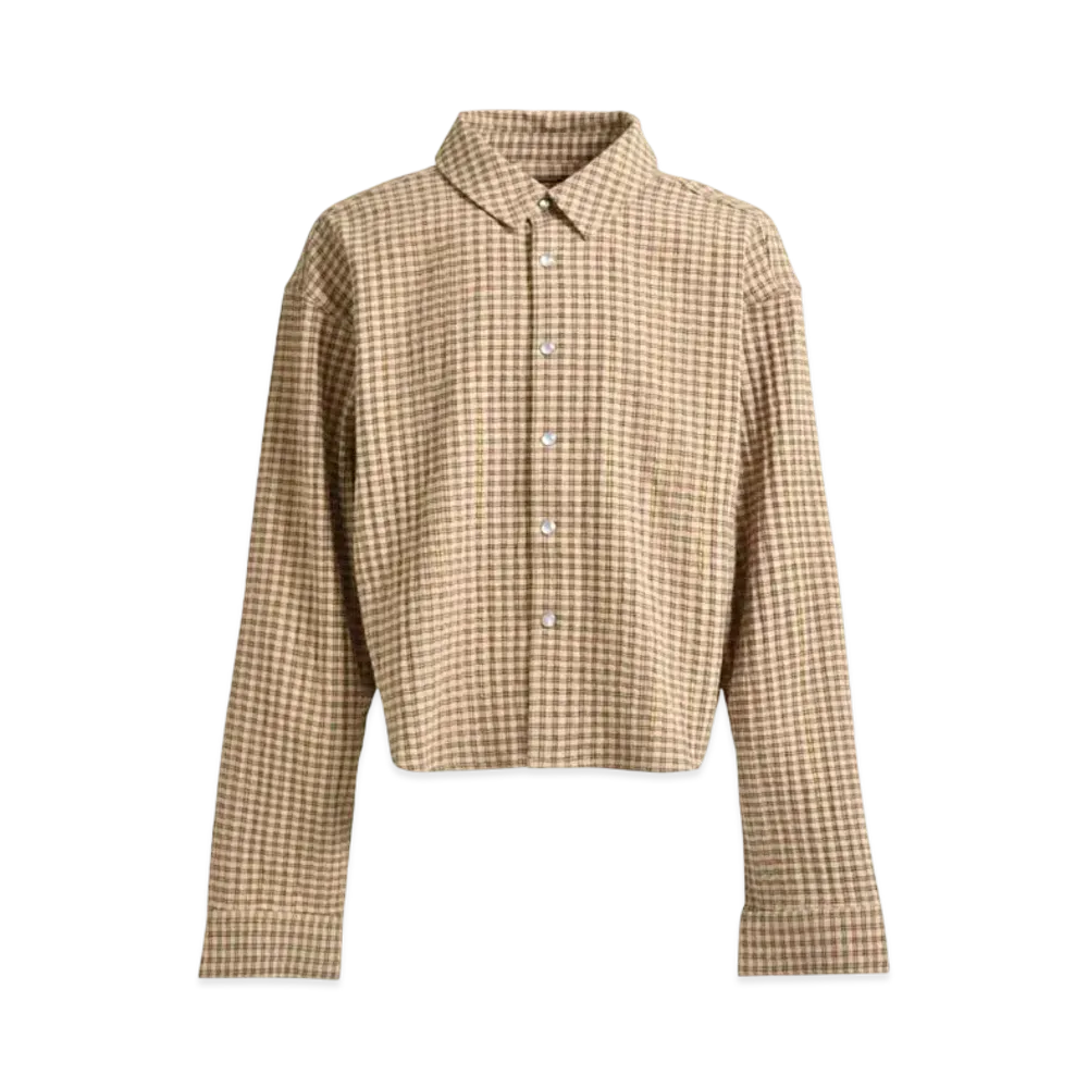 BREATH Short Check Shirt "Beige Brown"