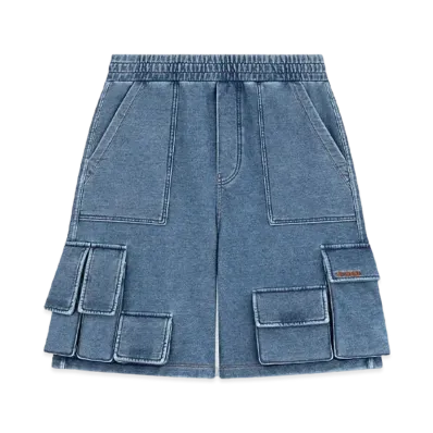 WE11DONE Denim-like Cargo Shorts "Blue"