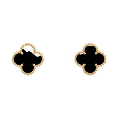 Van Cleef & Arpels Vintage Alhambra earrings "18K Yellow gold/Onyx"