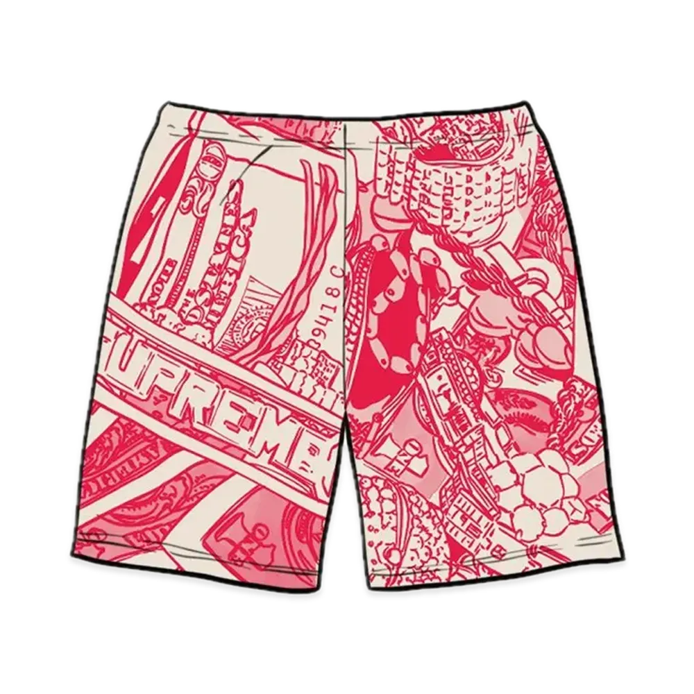 Supreme Bling Sweatshort "Red"