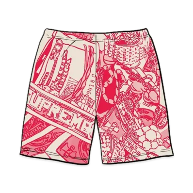 Supreme Bling Sweatshort "Red"
