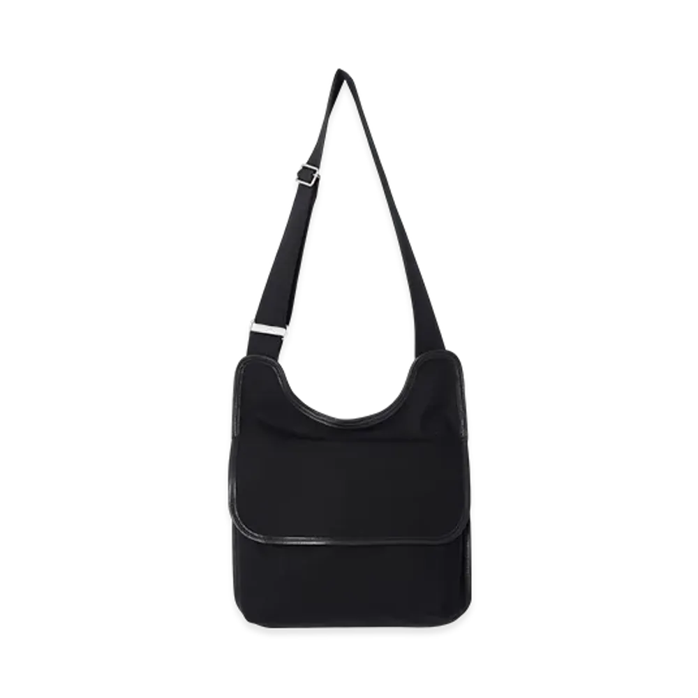 YOKE Cotton Canvas Shoulder Bag "Black"