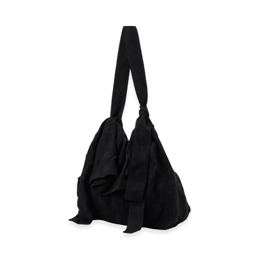 S'YTE Fulling Finished Shadow Check Shoulder Bag "Black"