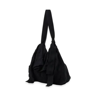 S'YTE Fulling Finished Shadow Check Shoulder Bag "Black"