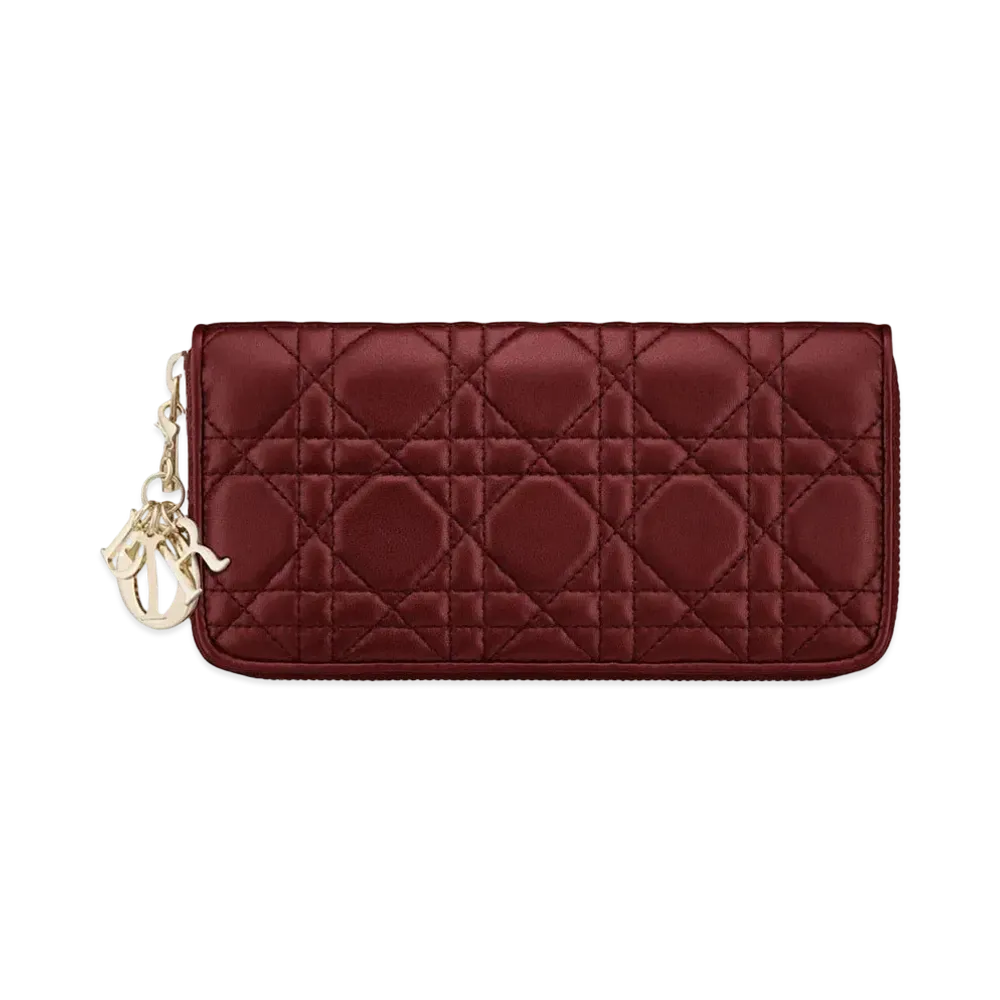 Dior Lady Dior Voyageur Wallet "Red"