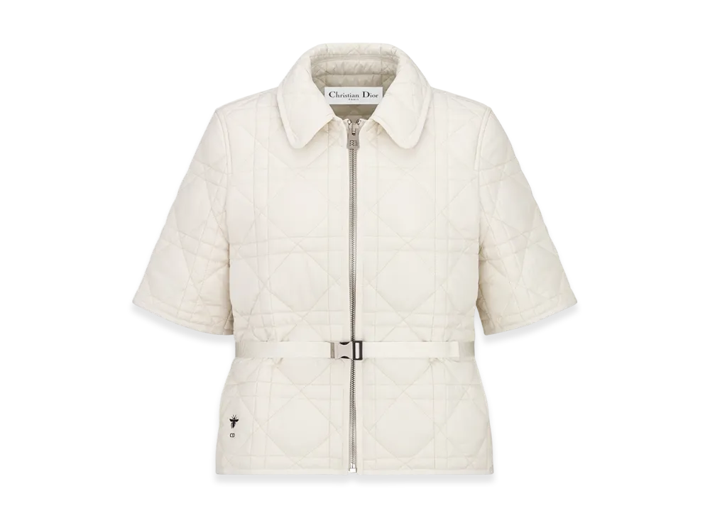 Dior Women's Quilted Technical Taffeta Macrocannage S/S Peacoat "Ecru"