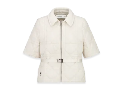 Dior Women's Quilted Technical Taffeta Macrocannage S/S Peacoat "Ecru"