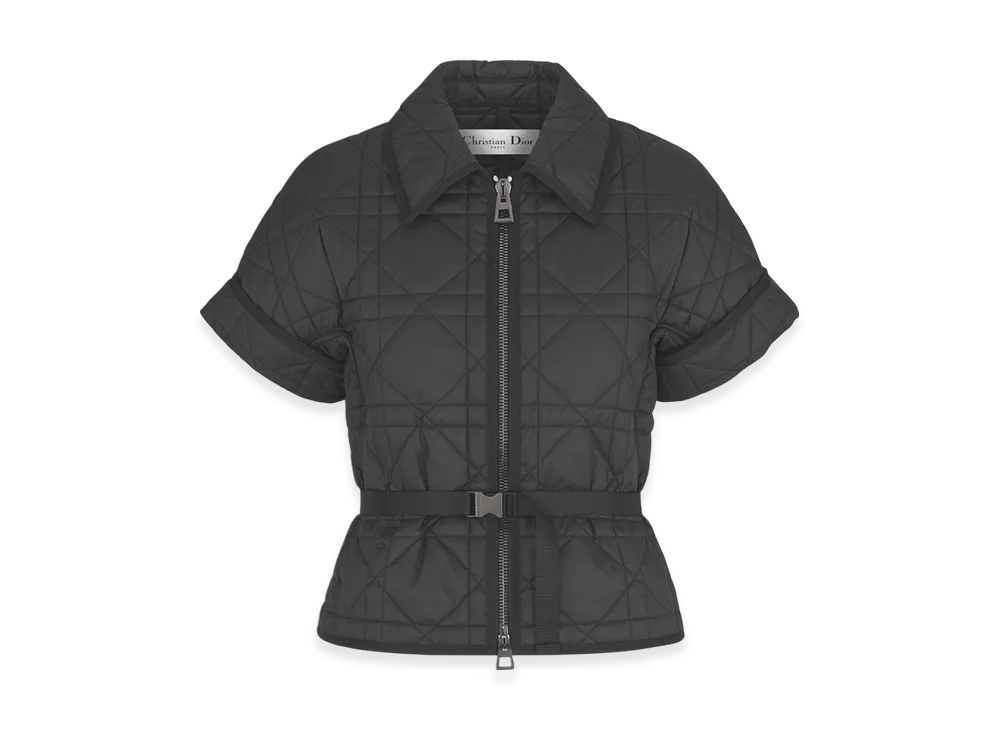 Dior Women's Quilted Technical Taffeta Macrocannage S/S Jacket "Black"