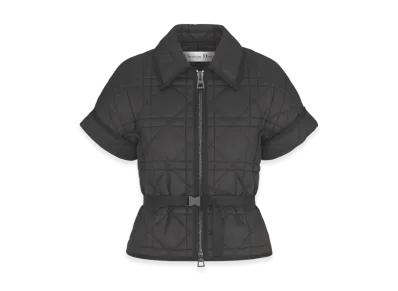 Dior Women's Quilted Technical Taffeta Macrocannage S/S Jacket "Black"